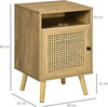 Set-2-Comodini-in-Stile-Boho-con-Armadietto-e-Ripiano-Aperto,-in-Truciolato,-Rattan-e-MDF,-39x35x60-cm-BT2831-599V03NDBT2