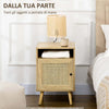 Set-2-Comodini-in-Stile-Boho-con-Armadietto-e-Ripiano-Aperto,-in-Truciolato,-Rattan-e-MDF,-39x35x60-cm-BT2831-599V03NDBT2