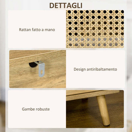 Set-2-Comodini-in-Stile-Boho-con-Armadietto-e-Ripiano-Aperto,-in-Truciolato,-Rattan-e-MDF,-39x35x60-cm-BT2831-599V03NDBT2