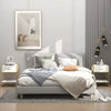 Set-2-Comodini-Moderni-con-Cassetto-e-Ripiano-Aperto-in-MDF-e-Acciaio,-45x40x60cm,-Bianco-e-Oro-AW1831-534AW1