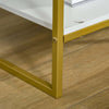 Set-2-Comodini-Moderni-con-Cassetto-e-Ripiano-Aperto-in-MDF-e-Acciaio,-45x40x60cm,-Bianco-e-Oro-AW1831-534AW1