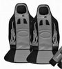 Set-2-Coprisedili-Coppia-Schienali-Racing-Universali-Auto-Grigi-Sportivi