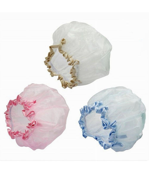 Set 2 Cuffie Cuffia Per Doccia Bagno Elastico Con Bordino Protegge Capelli 79478