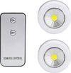 Set-2-Faretti-Cob-Controllo-Remoto-Luce-A-Led-Lampada-Armadio-Con-Telecomando