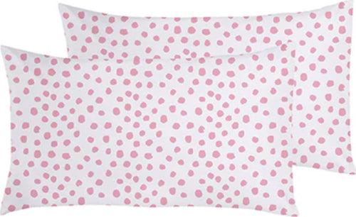 Set-2-federe-coppia-di-federe-bifaccia-doubleface-stampa-digitale-100%-cotone-Made-in-Italy-DOT-MINI-ROSA