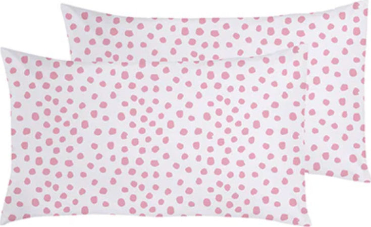 Set-2-federe-coppia-di-federe-bifaccia-doubleface-stampa-digitale-100%-cotone-Made-in-Italy-DOT-MINI-ROSA
