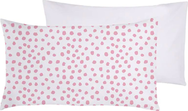 Set-2-federe-coppia-di-federe-bifaccia-doubleface-stampa-digitale-100%-cotone-Made-in-Italy-DOT-MINI-ROSA