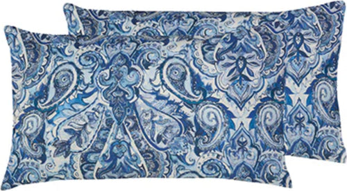 Set-2-federe-coppia-di-federe-bifaccia-doubleface-stampa-digitale-100%-cotone-Made-in-Italy-PAISLEY-BLU-/BIANCO