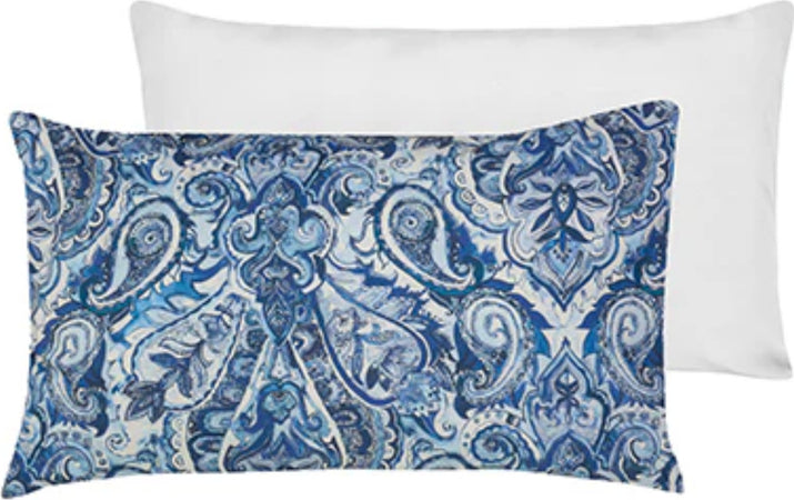 Set-2-federe-coppia-di-federe-bifaccia-doubleface-stampa-digitale-100%-cotone-Made-in-Italy-PAISLEY-BLU-/BIANCO