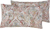 Set-2-Federe-Coppia-Di-Federe-Bifaccia-Doubleface-Stampa-Digitale-100%-Cotone-Made-In-Italy-Paisley-Dorado-/bianco