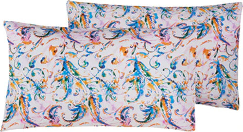 Set-2-federe-coppia-di-federe-bifaccia-doubleface-stampa-digitale-100%-cotone-Made-in-Italy-PAISLEY-MULTICOLOR-/BIANCO