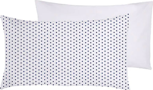 Set-2-federe-coppia-di-federe-bifaccia-doubleface-stampa-digitale-100%-cotone-Made-in-Italy-POIS-BLU-SU-BIANCO