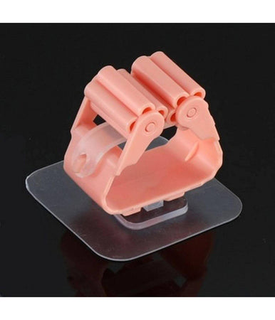 Set 2 Ganci Porta Scopa Mop Supporto Adesivo Resistente Appendino Bagno Cucina