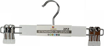Set 2 Grucce Pantaloni In Legno Bianche Armadio Clip Antiscivolo Gonne Shorts Casa e cucina/Organizzazione interni/Organizzazione guardaroba/Grucce e appendini/Grucce Trade Shop italia - Napoli, Commerciovirtuoso.it