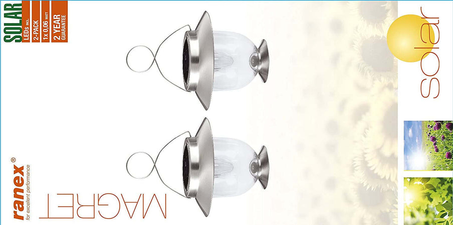 SET 2 LANTERNE SOLARI LED ARGENTO 16,5X16,5X22,5 CM Illuminazione/Illuminazione per esterni/Lanterne Scontolo.net - Potenza, Commerciovirtuoso.it