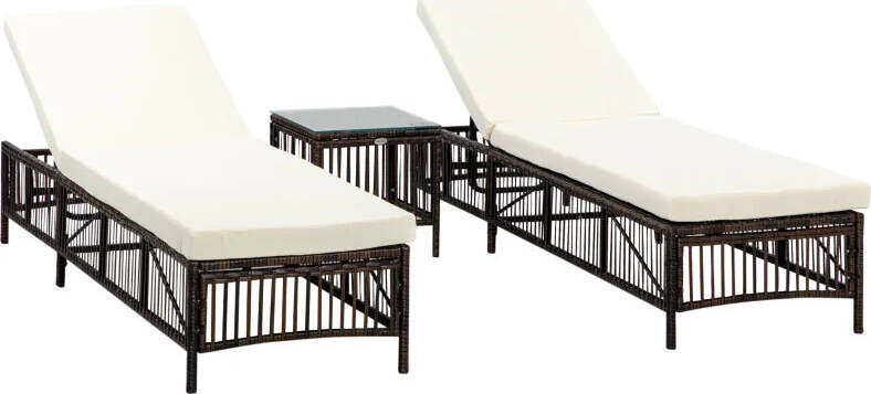 Set-2-Lettini-Prendisole-con-Cuscini-Imbottiti-e-Tavolino-in-Rattan-PE,-Marrone-e-Beige-862-068V00MB