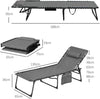 Set-2-Lettini-Prendisole-con-Schienale-Reclinabile-e-Tasca,-in-Acciaio-e-Poliestere,-65x188x36-cm,-Grigio-e-Nero-84G-268V01GY