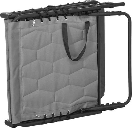 Set-2-Lettini-Prendisole-con-Schienale-Reclinabile-e-Tasca,-in-Acciaio-e-Poliestere,-65x188x36-cm,-Grigio-e-Nero-84G-268V01GY