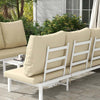 Set-2-Lettini-Prendisole-con-Schienale-Regolabile-e-Tavolino-da-Giardino-in-Vetro,-Beige-84G-337V00BG