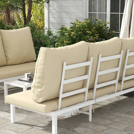 Set-2-Lettini-Prendisole-con-Schienale-Regolabile-e-Tavolino-da-Giardino-in-Vetro,-Beige-84G-337V00BG