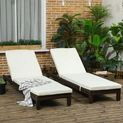 Set-2-Lettini-Prendisole-in-Rattan-PE-con-Cuscino-e-Schienale-5-Reclinazioni,-196x60x22cm-862-019V00BN