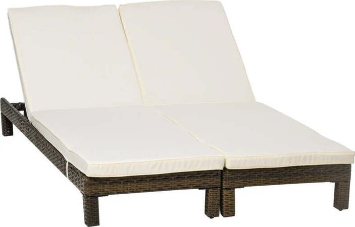 Set-2-Lettini-Prendisole-in-Rattan-PE-con-Cuscino-e-Schienale-5-Reclinazioni,-196x60x22cm-862-019V00BN