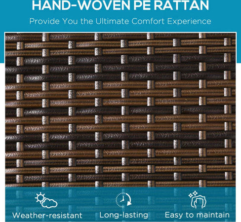 Set-2-Lettini-Prendisole-in-Rattan-PE-con-Cuscino-e-Schienale-5-Reclinazioni,-196x60x22cm-862-019V00BN