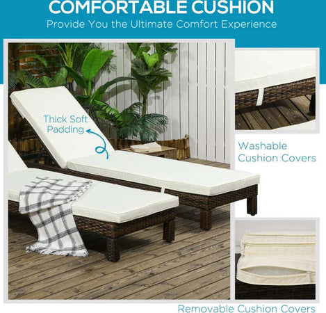 Set-2-Lettini-Prendisole-in-Rattan-PE-con-Cuscino-e-Schienale-5-Reclinazioni,-196x60x22cm-862-019V00BN