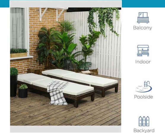 Set-2-Lettini-Prendisole-in-Rattan-PE-con-Cuscino-e-Schienale-5-Reclinazioni,-196x60x22cm-862-019V00BN