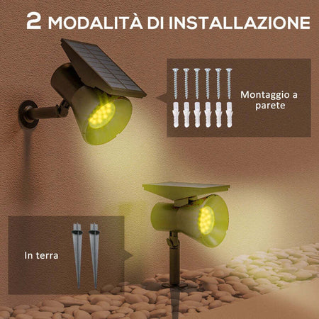 Set-2-Luci-da-Giardino-Solari-RGB-con-2-Modalità-di-Illuminazione,-in-PP-e-PC,-10.6x15x38-cm,-Nero-XF1844-835V00BKXF1