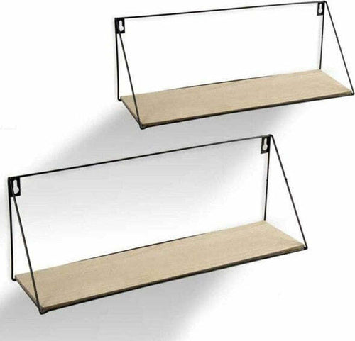 Set-2-Mensole-Parete-Rettangolare-Mensola-Scaffale-Metallo-E-Legno-2-Misure