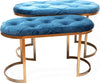 Set 2 panchette in velluto per arredamento moderno pouf con piedi in matallo dorati h 45 cm Casa e cucina/Arredamento/Soggiorno/Poltrone e sedie/Poltrone Decor Space - Altamura, Commerciovirtuoso.it