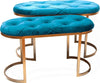 Set 2 panchette in velluto per arredamento moderno pouf con piedi in matallo dorati h 45 cm Casa e cucina/Arredamento/Soggiorno/Poltrone e sedie/Poltrone Decor Space - Altamura, Commerciovirtuoso.it