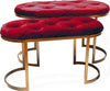 Set 2 panchette in velluto per arredamento moderno pouf con piedi in matallo dorati h 45 cm Casa e cucina/Arredamento/Soggiorno/Poltrone e sedie/Poltrone Decor Space - Altamura, Commerciovirtuoso.it