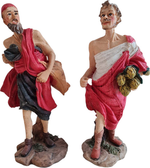 Set 2 Pastori in poliresina con vestiti in tessuto personaggi per presepe viandanti h 20 cm Casa e cucina/Decorazioni per interni/Addobbi e decorazioni per ricorrenze/Decorazioni natalizie/Presepi/Statuine e fondali per il presepe MagiediNatale.it - Altamura, Commerciovirtuoso.it