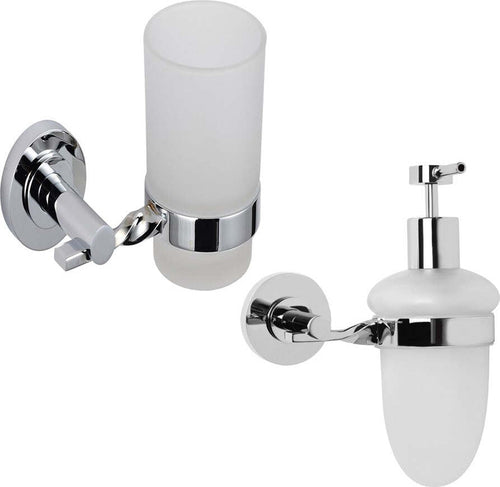 Set 2 Pezzi Accessori da Bagno Narciso 002 Ottone Cromato Casa e cucina/Bagno/Accessori per il bagno/Dosatori e porta accessori/Dosatori per sapone liquido Ogomondo - Martina Franca, Commerciovirtuoso.it