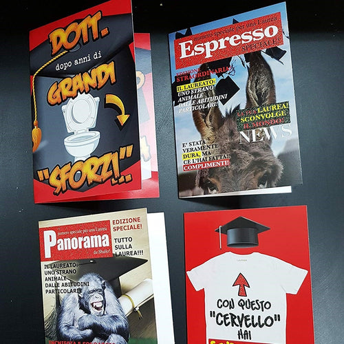 Set 2 Pezzi Biglietti Biglietto Laurea Divertenti Spiritosi Congratulazioni Casa e cucina/Hobby creativi/Materiali per hobby creativi/Forniture per feste/Bomboniere Trade Shop italia - Napoli, Commerciovirtuoso.it
