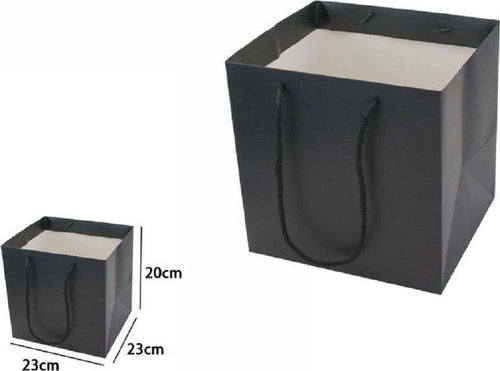 Set 2 Pezzi Buste Busta Borsa Da Regalo Nera 23x23x20 Cm Manici In Corda 69242 Casa, arredamento e bricolage > Prodotti per Feste Trade Shop italia - Napoli, Commerciovirtuoso.it