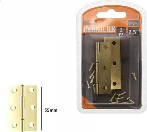 Set 2 Pezzi Cerniere In Ottone Per Porte Mobili Armadi Sportelli Ante 55mm 69039 Casa, arredamento e bricolage > Bricolage e fai da te > Minuteria Trade Shop italia - Napoli, Commerciovirtuoso.it