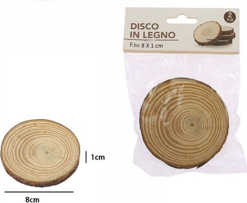 Set 2 Pezzi Dischi Disco Di Legno Decorativo Per Ornamento 8x1 Cm Rotondo 72108 Casa e cucina/Hobby creativi/Lavorazione del legno/Legno grezzo Trade Shop italia - Napoli, Commerciovirtuoso.it