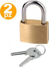 Set-2-Pezzi-Lucchetto-Ad-Arco-Sicurezza-Armadietto-Catenaccio-2-Chiavi-20mm
