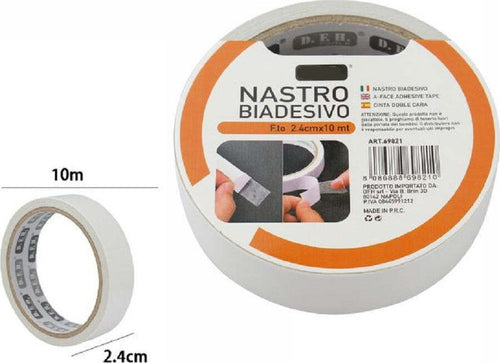 Set 2 Pezzi Nastri Nastro Biadesivo Super Resistente 2.4 Cm X 10 Metri 69821 Fai da te/Ferramenta/Adesivi e sigillanti/Nastro adesivo/Nastro di montaggio Trade Shop italia - Napoli, Commerciovirtuoso.it