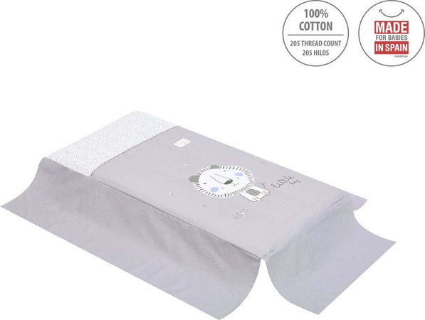 Set 2 pezzi Piumone 60 Be Lion Grigio 60X120X3 Cm Casa e cucina/Tessili per la casa/Biancheria per culle e lettini/Biancheria bimbi/Completi da lettino La Casa Del Bebè - Napoli, Commerciovirtuoso.it