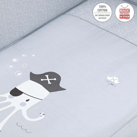 Set 2 pezzi Piumone 60 Be Ocean Grigio 60X120X3 Cm Casa e cucina/Tessili per la casa/Biancheria per culle e lettini/Biancheria bimbi/Completi da lettino La Casa Del Bebè - Napoli, Commerciovirtuoso.it