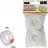Set-2-Pezzi-Rotolo-Nastro-Adesivo-Trasparente-Piccolo-1,8-Cm-X-30-Metri-69807