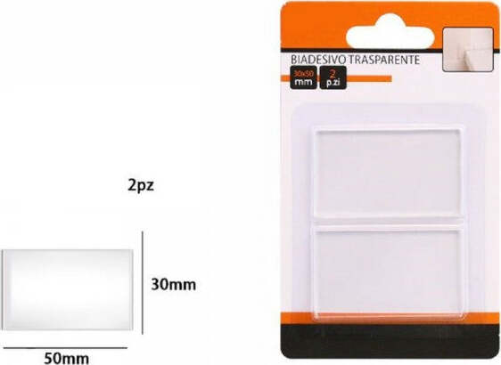 Set-2-Pezzi-Strisce-Gommini-Biadesivo-Trasparente-Protezione-Casa-30x50mm-66102