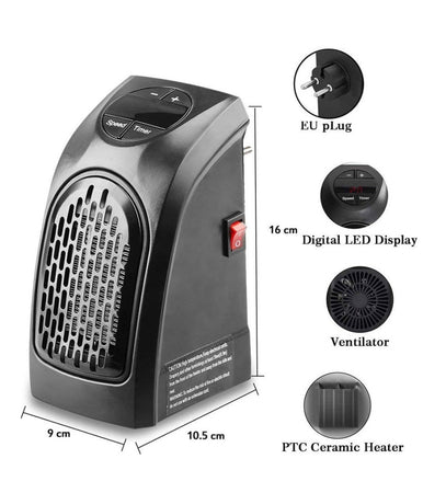 Set 2 Pezzi Stufa Elettrica 400w Riscaldamento Portatile Spina Presa Elettrica