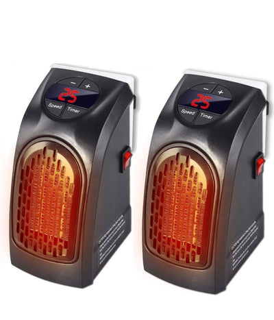 Set 2 Pezzi Stufa Elettrica 400w Riscaldamento Portatile Spina Presa Elettrica