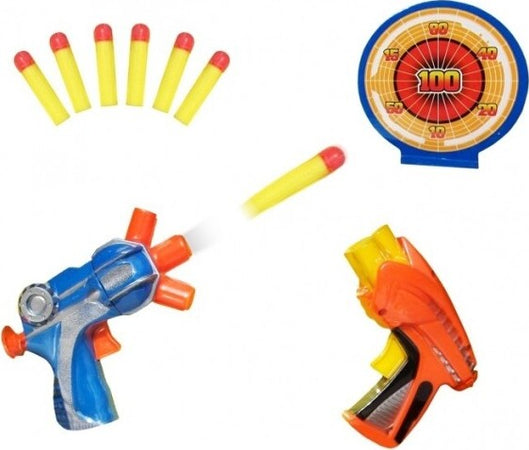 Set 2 Pistole A Tripla Canna Con 6 Dardi Soft E Doppio Bersaglio Armi Giocattolo Giochi e giocattoli/Giochi d'imitazione e accessori di travestimento/Accessori per travestimento/Armi giocattolo/Pistole giocattolo Trade Shop italia - Napoli, Commerciovirtuoso.it