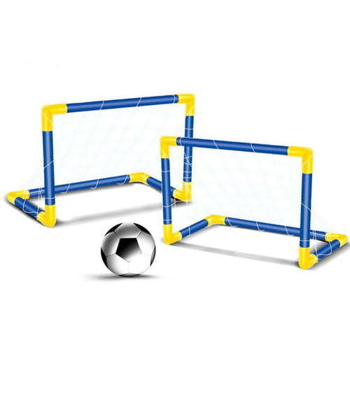 Set 2 Porte Da Calcio Con Rete Per Bambini 51x43x85cm Con Pallone Uso Esterno